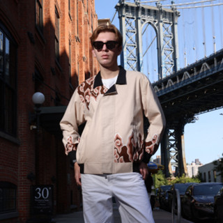 Batik Jacket with Mega Mendung Pattern Cream Cokelat Alraaz